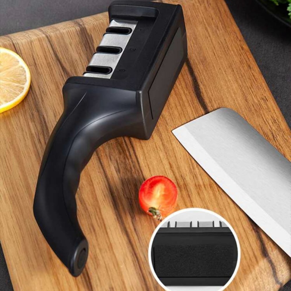 QuickSharp Knife Sharpener Ceramic Tungsten Kitchen Sharpening System 3 Stage.